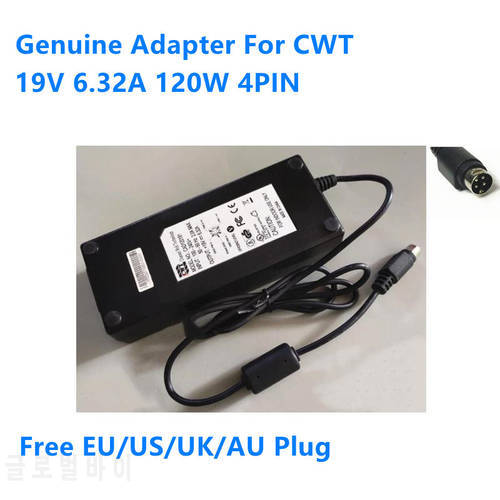 Genuine 19V 6.32A 120W 4PIN CAD120191 MPS120K-VI AC Adapter For CWT Power Supply Charger
