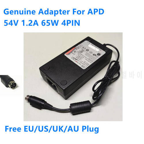 Genuine 54V 1.2A 65W 4PIN DA-65A54 AC Adapter For APD Power Supply Charger