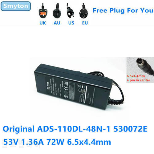 Original AC Adapter Charger For Dahua DVR POE 53V 1.36A 72W HOIOTO ADS-110DL-48N-1 530072E Power Supply