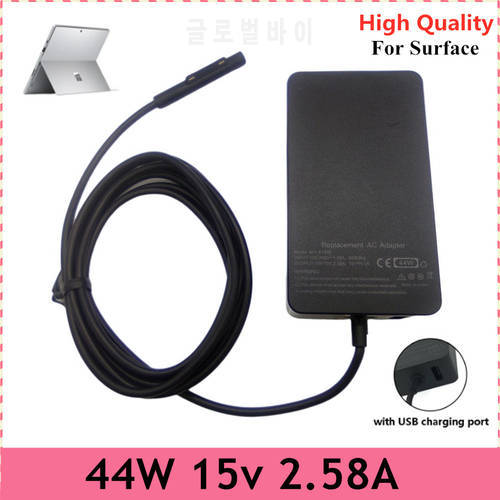 44W 15V 2.58A USB C Tablet Charger Power Adapter for Microsoft Surface Pro 3 Pro 4 Pro 5 1796 1769 1800 Power Supply Laptop1\2