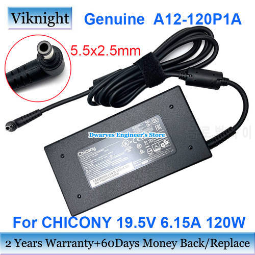 CHICONY A12-120P1A Laptop Adapter 19.5V 6.15A 120W For CLEVO W3537ET N170RD W355SSQ N850HJ1 N85HK NP50DB W355ST W650SJ Charger