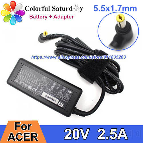 Original For Xplore IX104 IX104C3 Laptop Adapter PA-1500-01 PA-1500-02 Charger 20V 2.5A 50W For ACER Power Supply 5.5x1.7mm