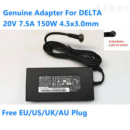 Genuine 20V 7.5A 150W 4.5x3.0mm DELTA ADP-150CH D Power Supply AC Adapter For MSI GF76 Laptop Charger