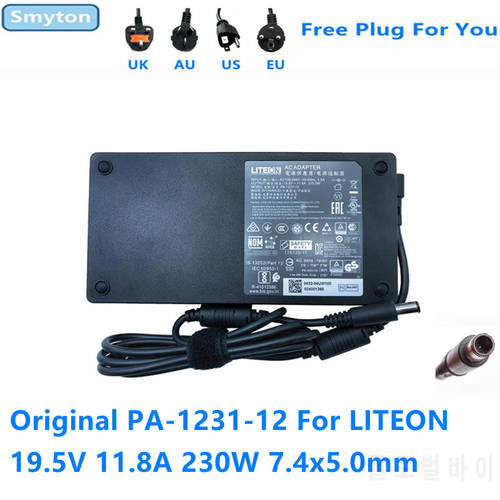 Original AC Adapter Charger For LITEON PA-1231-12 19.5V 11.8A 230W Laptop Power Supply 7.4x5.0mm