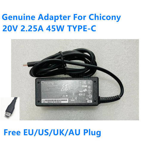 Genuine 20V 2.25A 45W TYPE-C Chicony A16-045N1A A18-045N1A A045RP04L AC Adapter For ACER 714 CB315 Laptop Power Supply Charger