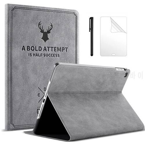 Deer PU Leather Case For iPad mini 5 A2124 A2126 Funda A1538 A1550 For Apple iPad Mini 4 (A1538 A1550 ) Tablet Case +Film Pen