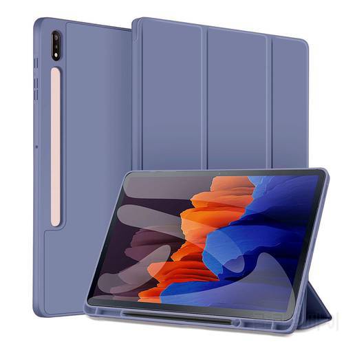 Case for Samsung Galaxy Tab S7/S8 Plus,with Pencil Holder Cover for Galaxy Tab S7 Fe 12.4/11 SM-T870 T875 T970 T736 X800 Case