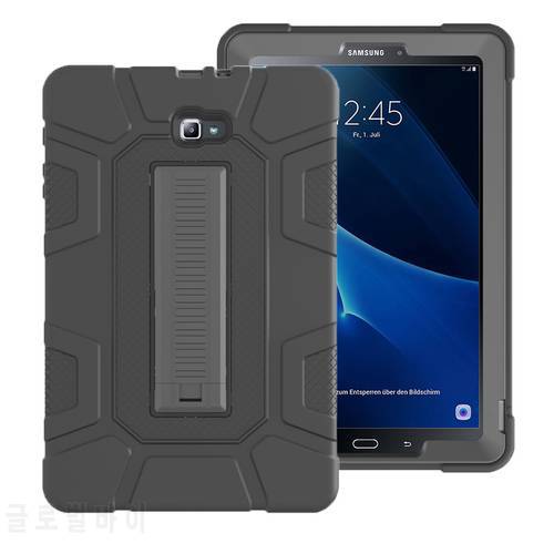 Silicone Rubber Shockproof Armor Case For Samsung Galaxy Tab A A6 10.1 2016 T580 T585 SM-T580 SM-T585C Tablet case +film+pen