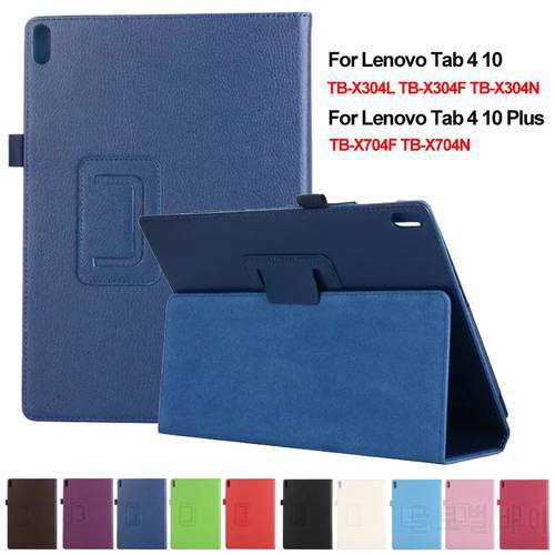For Lenovo Tab 4 10 Case TB-X304L TB-X304F/N PU Leather Fold Flip Tablet Cover For Lenovo Tab 4 10 Plus Case Coque TB-X704F/N