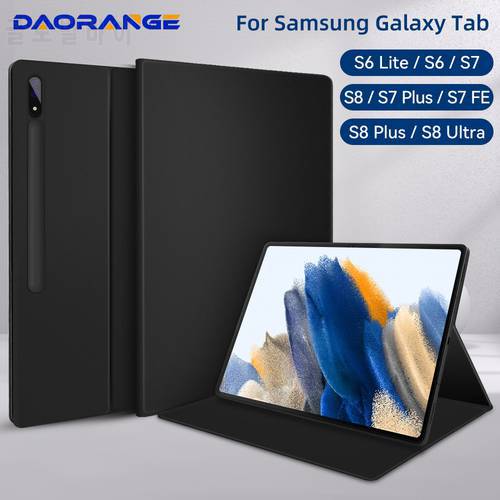 For Samsung Galaxy Tab S7 Tablet Case For S6 Lite S6 S8 S7 Plus S7 FE S8 Plus S8 Ultra Magnetic Cover With Stand Pencil Holder