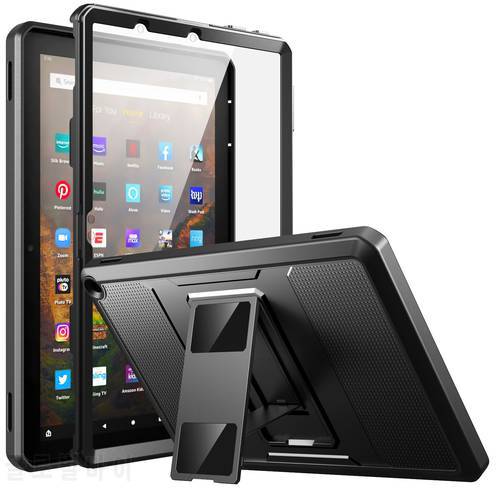 Case For All-New Kindle Fire HD 10 and Fire HD 10 Plus Tablet（11th generation,2021 Release),Full Body Rugged Hands-free Viewing