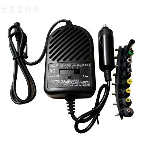 Universal 80W DC Auto Charger Power Adapter With 8 Ports For Laptop Notebook Computer PC 15~24V Variable Voltage