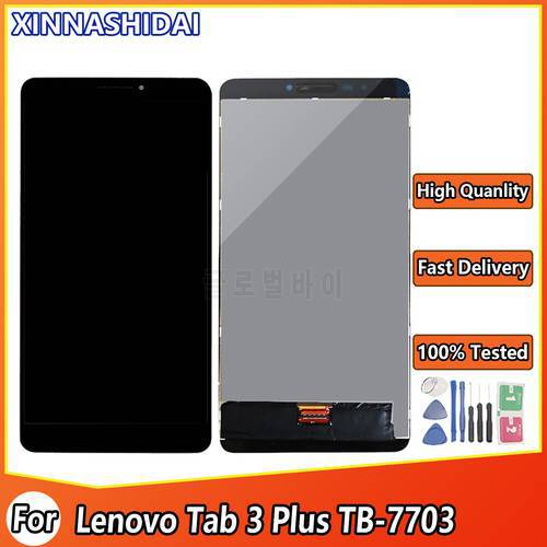 NEW 7.0 Inch LCD For Lenovo Tab3 Plus 7703X TB-7703X ZA1K00700RU Lenovo TB-7703 LCD Display Touch Screen Digitizer Black