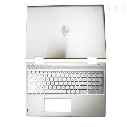 New Laptop Case for HP ENVY X360 15-BP 15M-BP TPN-W127 15-BQ LCD Back Cover Palmrest US Keyboard 15.6 Silver 924344-001 924353