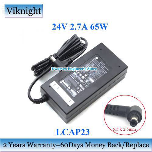 Genuine 24V 2.7A 65W AC Adapter LCAP23 For LG 26LS3700 22LS350S Laptop Charger 5.5 x 2.5mm US EU UK AU Plug Power Supply