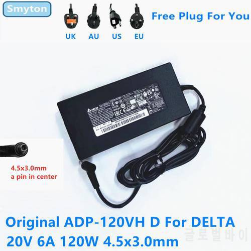 Original AC Adapter Charger For MSI 20V 6A 120W DELTA ADP-120VH D MS-16R5 CF63 Laptop Power Supply