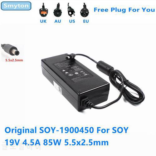 Original AC Adapter Charger For SOY 19V 4.5A 4A 5.5x2.5mm SOY-1900450 Monitor Laptop Switching Power Supply