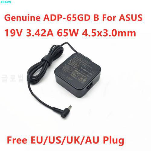Genuine 19V 3.42A 65W 4.5x3.0mm ADP-65GD B AC Adapter Charger For Asus PRO 0551/451LBU400V PU500C Laptop Power Supply Charger