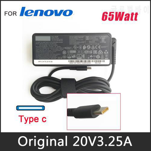 Original 20V 3.25A 65W AC Adapter Charger For Lenovo ThinkPad X13 Yoga G2 Type-C Power Supply Laptop