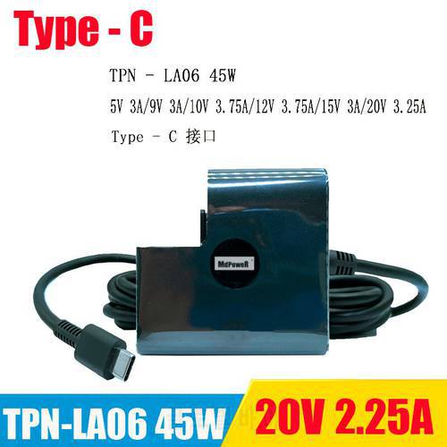 Original 20V 2.25A 45W 10V 3.75A TPN-LA06 860210-850 918338-001 Laptop Adapter charger for HP Spectre 13Elite X2 1012 TYPE-C USB