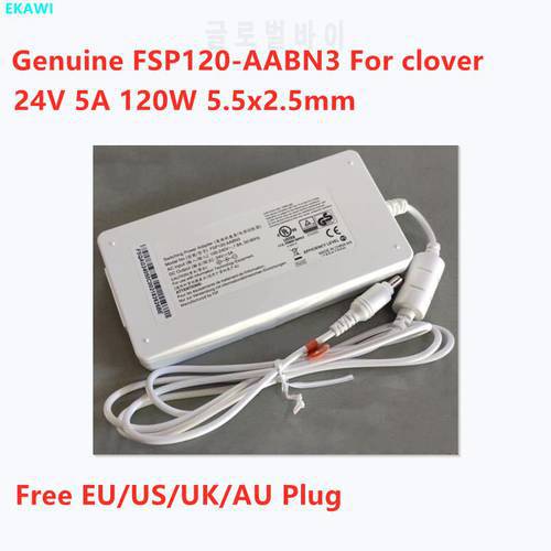 Genuine FSP FSP120-AABN3 24V 5A 120W 5.5x2.5mm White AC Switching Power Adapter For clover Laptop Power Supply Charger