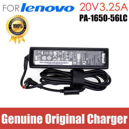 Original 20V 3.25A 65W For LENOVO G450 G460 G465 G475 K23 K26 K29 PA-1650-56LC S400 S405 power supply laptop AC adapter charger