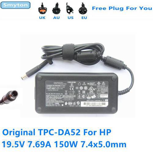 Original AC Adapter Charger For HP 19.5V 7.69A 150W 7.4x5.0mm TPC-DA52 901981-003 TPC-LA52 Laptop Power Supply