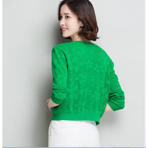 High quality women&39s floral knitwear summer & spring ladies hollow knitted cardigan