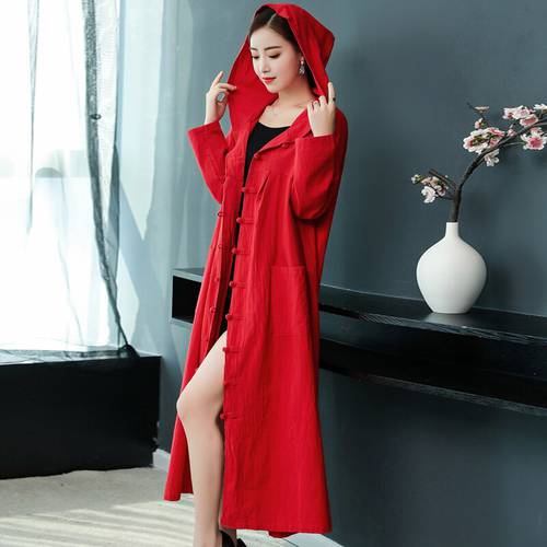 Trench coat for women Chinese style long coats woman winter 2019 autumn trending styles female ladies warm trenchcoat KK2641 L