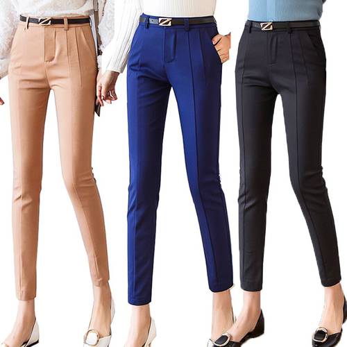 Trousers Women 2019 New Ankle-length Capris Female Leggings Pantalon Femme Workwear Slim High Waist Elastic Casual Woman Pants