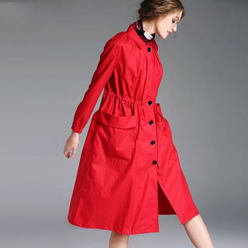 Spring and autumn women&39s new European and American loose large size casual British long paragraph skirt type trench coat TB1849