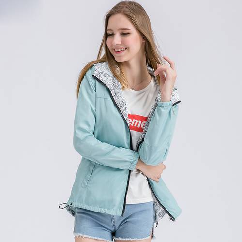 New Fashion Autumn Hooded Womens Windbreak Jacket Big Size Loose Top Basic Coat For Ladies Both Sides Can Wear Outwear Coats