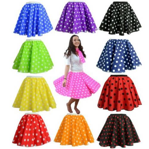Free Shipping polka dots Women&39s Skirt Vintage Midi Skirt High Waist