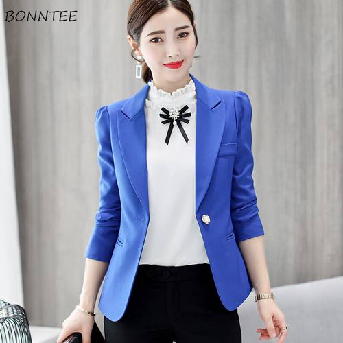 Blazers Women Simple Candy Color Elegant Slim Womens Long Sleeve Blazer All-match Elegant Single Button Korean Style Daily Chic
