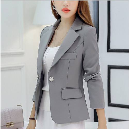 Autumn Women Blazer Long Sleeve Single Button Women &39S Jacket Office Ol High -Grade Fashion Slim Short Women &39S Suits