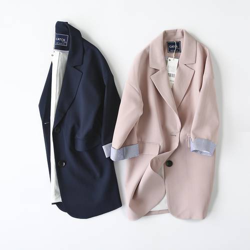 Women suit jacket female Korean medium long coat blaser office ladies blazers casual business suits autumn outwear