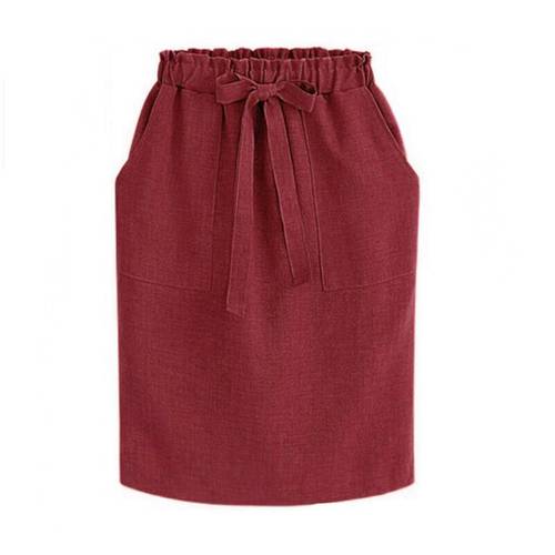 Streetwear Midi Skirt Summer Women High Waist Lace-Up Mini Skirts With Pocket Jupe Femme Slim Pencil Skirt Saia Faldas Feminino