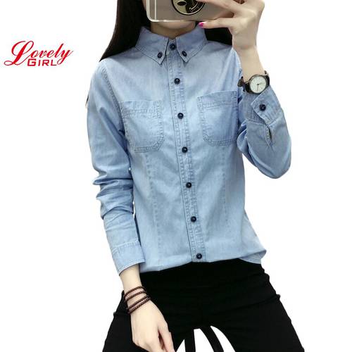 Jean Shirt Woman Long Sleeve Shirts For Women Tops And Blouses 2018 Lady Casual Women&39s Clothing Blusa Camisa Jeans Feminina