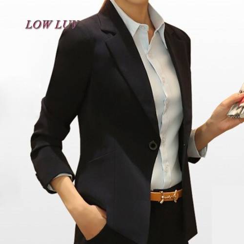 Female Casual Suit ol Office Solid Slim Fit Blazer Women Notched Formal Work Suit Jacket Design Black Blazer high quality
