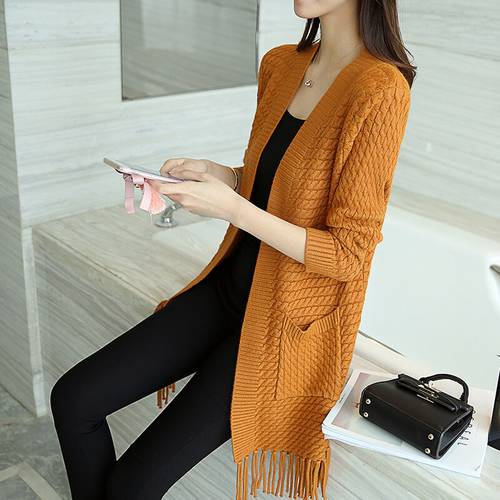 New Spring 2022 Women Sweater Cardigans Casual Warm Long Design Female Knitted Sweater Coat Cardigan Sweater Lady