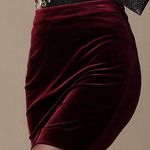 Soft velvet skirt women high waist bodycon mini skirt female