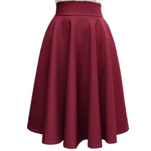 S-5XL Plus Size Skirt High Waisted Skirts Womens Knee Length Bottoms Pleated long Skirt Saia faldas mujer