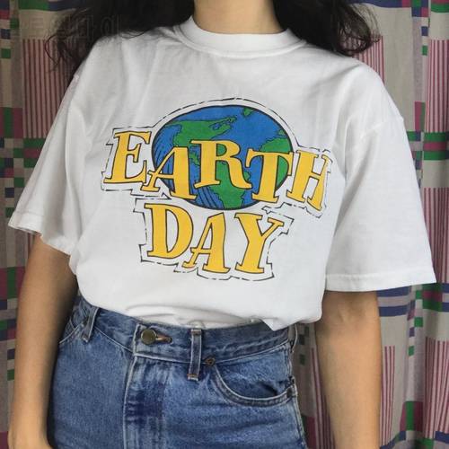 hahayule Summer Fashion Earth Day 90s Aesthetic Women T-Shirt Tumblr Fashion Street Style Tee Cute Summer Tops Hipsters