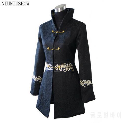 Black Traditional Winter Chinese Women&39s Cotton Long Jacket Coat Outerwear Size S M L XL XXL XXXL 4XL Free Shipping 2255-2