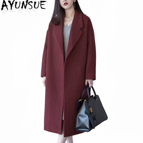 AYUNSUE Wool Coat Female Autumn Winter Jacket Women clothes 5XL Outwear Thick Long Woman Coats Korean Abrigo Mujer 2022