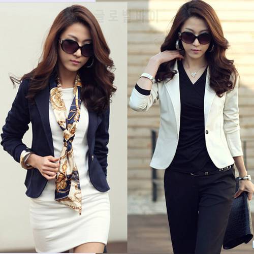 Spring Autumn Ladies Blazer Women Fashion Slim Blazers and Jacket Female Long Sleeve Outwear Coat 4 Colors