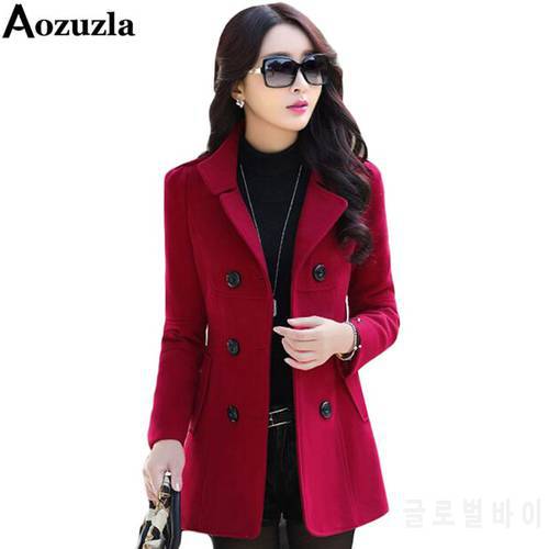 Women Blazers And Jackets 2022 Fashionable Plus Size M-3XL Double Breasted Button Blazers Wool Coat Winter Blaser Femenino Y466