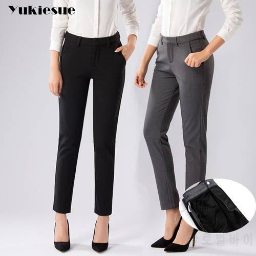 clothes Formal Pants for Women Office Lady 2022 winter fleece Work Wear Straight Trousers Female Clothing Business Design