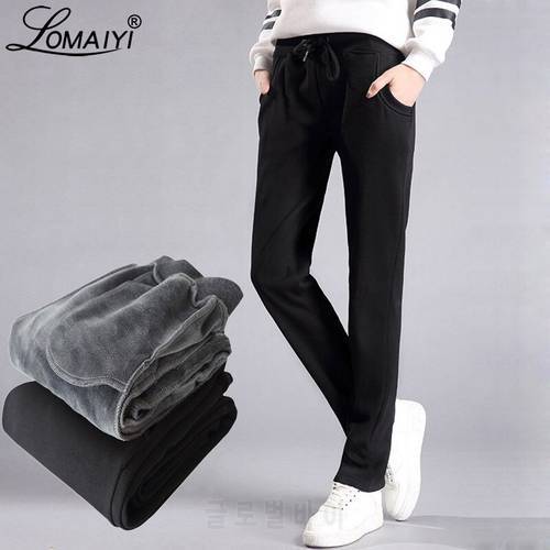 Winter Warm Pants For Women Korean Thicker Sweatpants Women&39s Sports Trousers Female Black Soft Fleece Sweat Pants. BW032