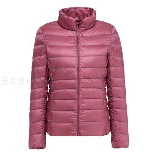 2020 Women Spring Autumn Jackets Down Filler Ultra-thin Light Female Bomber Coat Fashion Slim Short Jacket Send By Super Economy